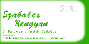 szabolcs mengyan business card